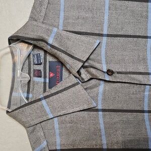 Haupt Germany Brown Blue Flannel Plaid Button Down‎ Shirt Large